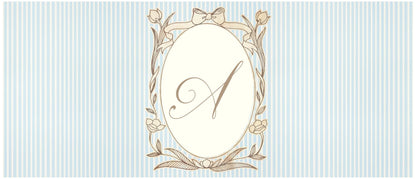 Personalised Pastel Blue Striped Monogram Banner – French Style Party Decoration