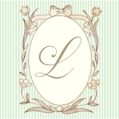 Personalised French-Style Birthday Banner – Soft Green Stripes & Monogram
