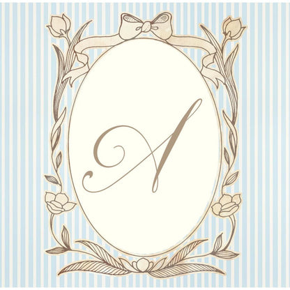 Personalised Pastel Blue Striped Monogram Banner – French Style Party Decoration