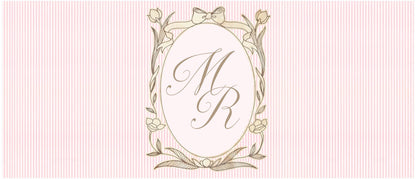 Personalised Pink Striped Monogram Banner – French Style Party Decoration