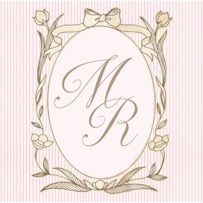 Personalised Pink Striped Monogram Banner – French Style Party Decoration