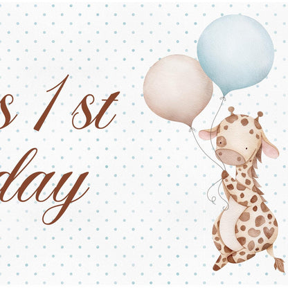 Little Giraffe 1st Birthday Celebration Banner