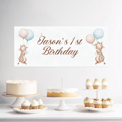 Little Giraffe 1st Birthday Celebration Banner