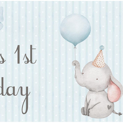 Custom Baby Elephant 1st Birthday Banner