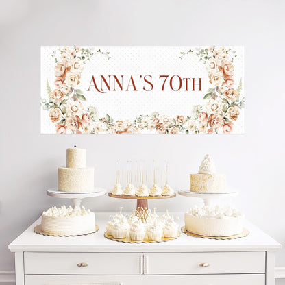 Elegant Milestone Floral Birthday Banner