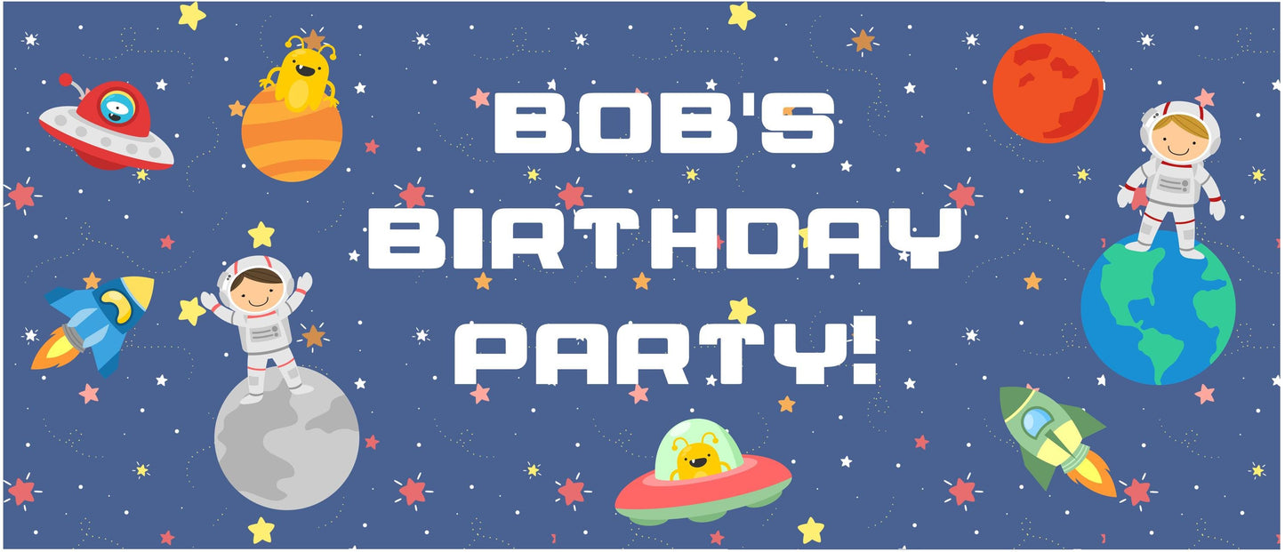 Custom Space Birthday Banner – Astronaut Theme Party Decoration