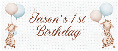 Little Giraffe 1st Birthday Celebration Banner