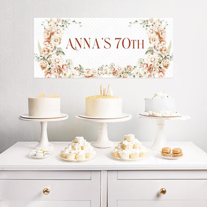 Elegant Milestone Floral Birthday Banner