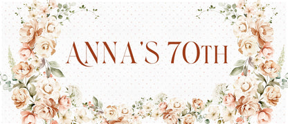 Elegant Milestone Floral Birthday Banner