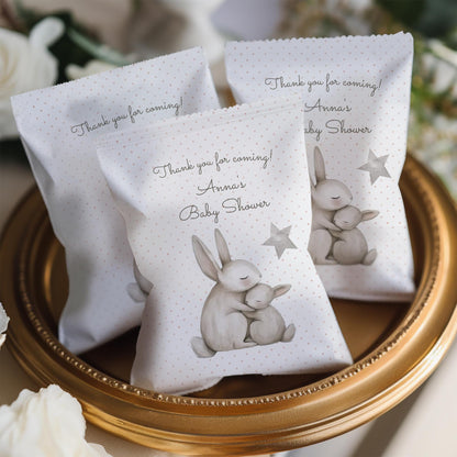 Bunny Baby Shower Party Favor Bags – Personalised (Set of 10)