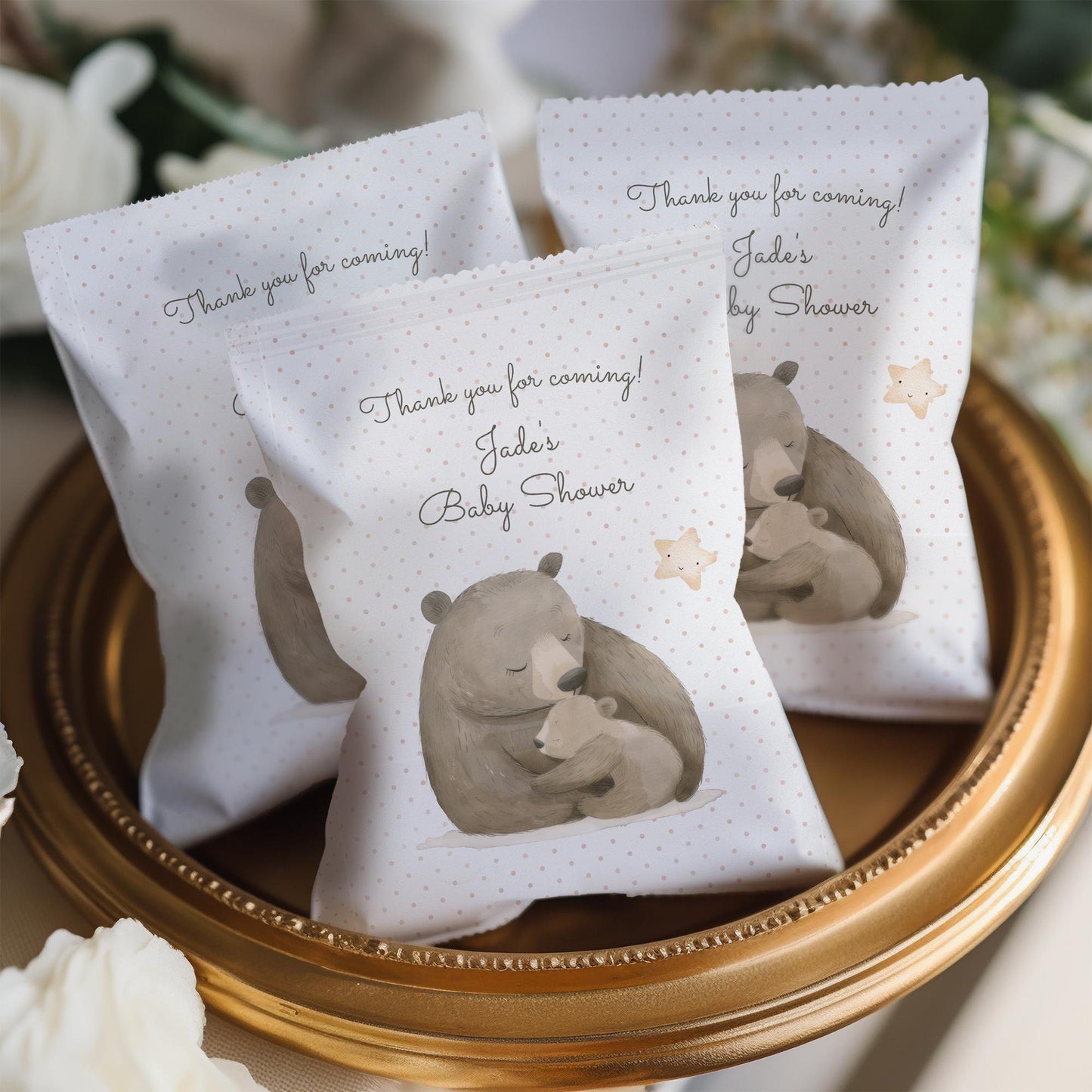 Mama Bear Baby Shower Party Bags – Personalised (Set of 10)