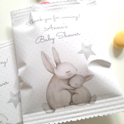 Bunny Baby Shower Party Favor Bags – Personalised (Set of 10)