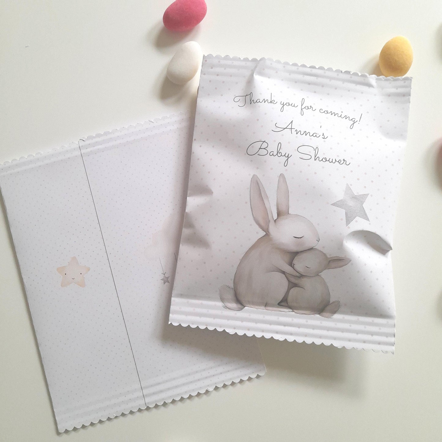 Bunny Baby Shower Party Favor Bags – Personalised (Set of 10)