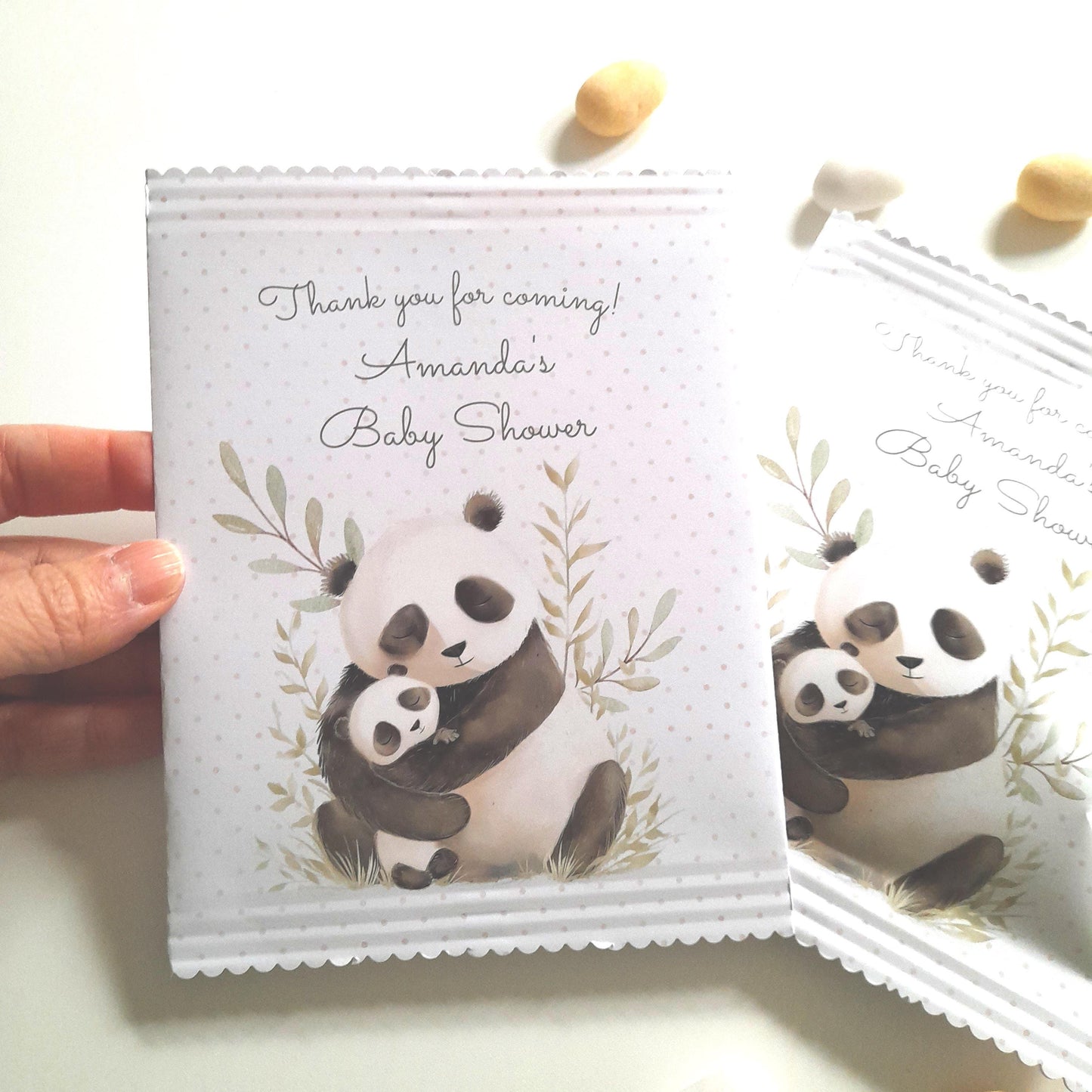 Personalised Mama Panda Baby Shower Party Bags (Pack of 10)