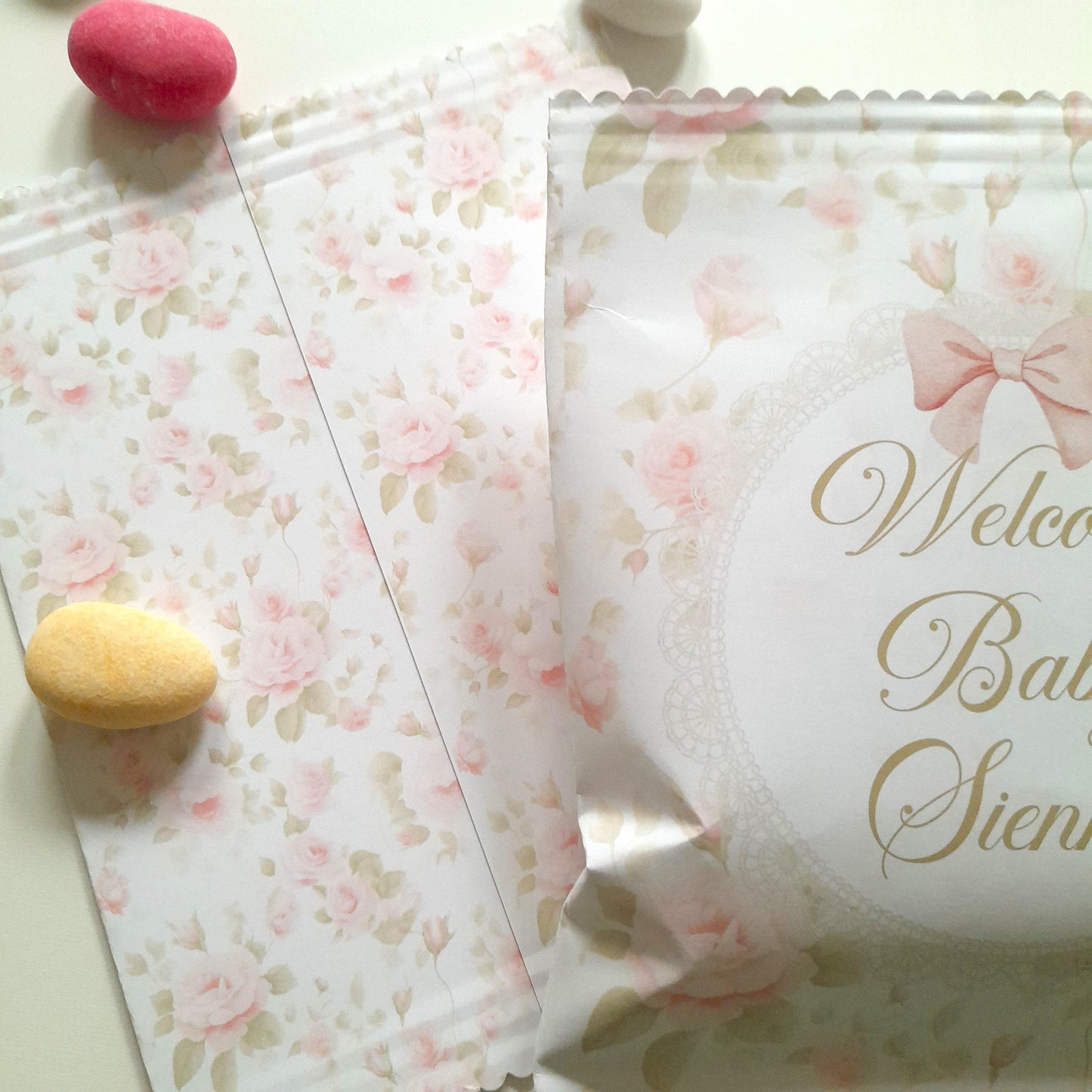 Personalised Welcome Baby Girl Party Bags (Set of 10)