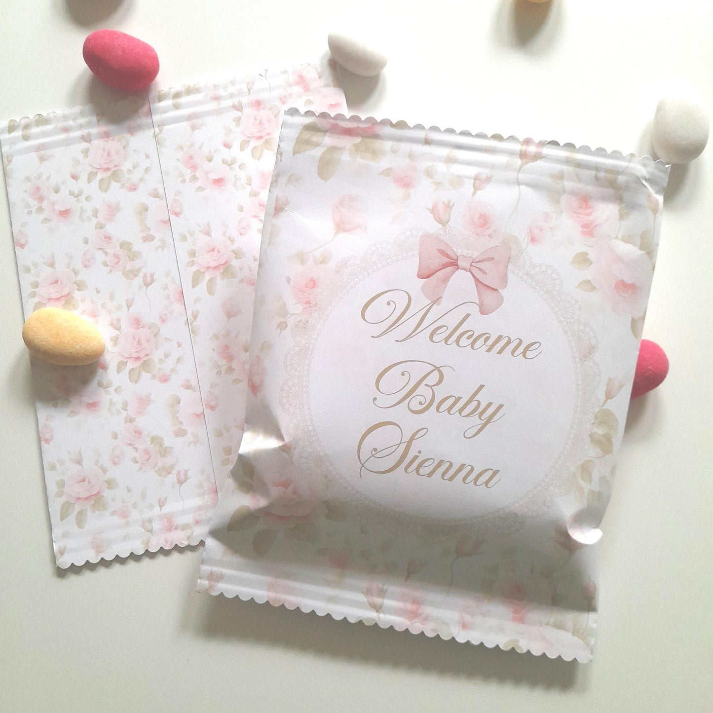 Personalised Welcome Baby Girl Party Bags (Set of 10)