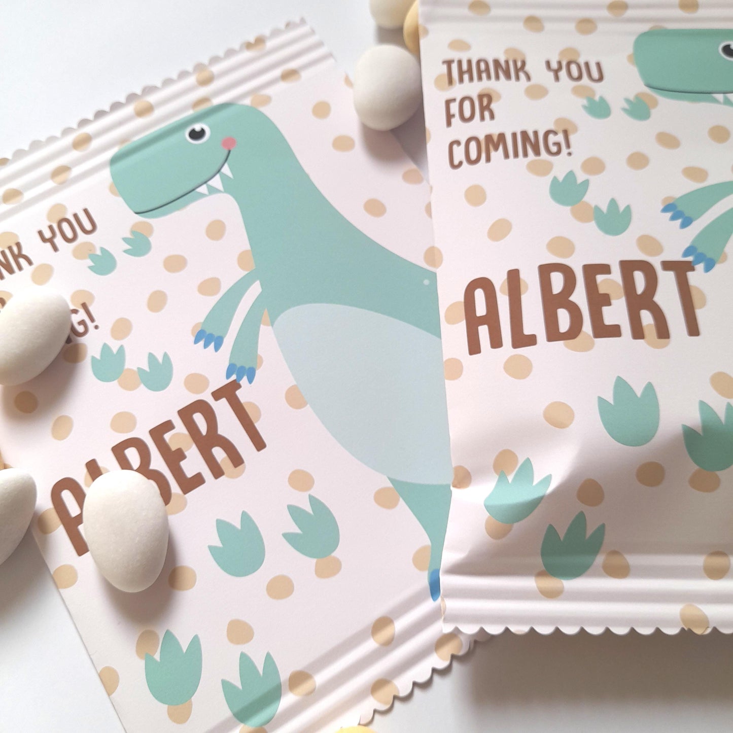 Personalised Dinosaur Party Bags – Custom Birthday Favours (Pack of 10)