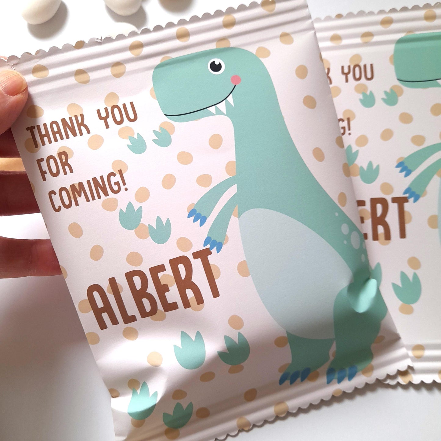 Personalised Dinosaur Party Bags – Custom Birthday Favours (Pack of 10)