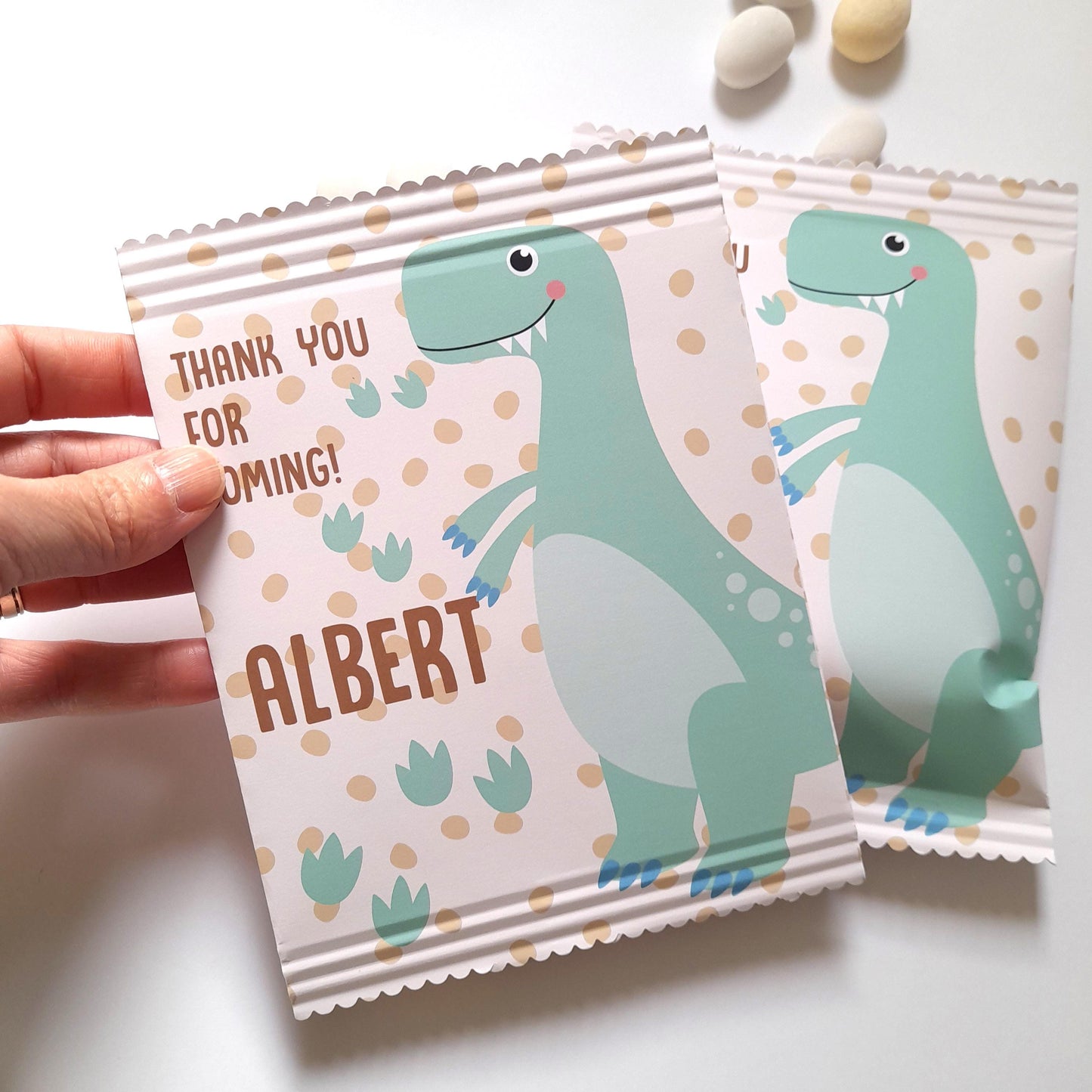 Personalised Dinosaur Party Bags – Custom Birthday Favours (Pack of 10)