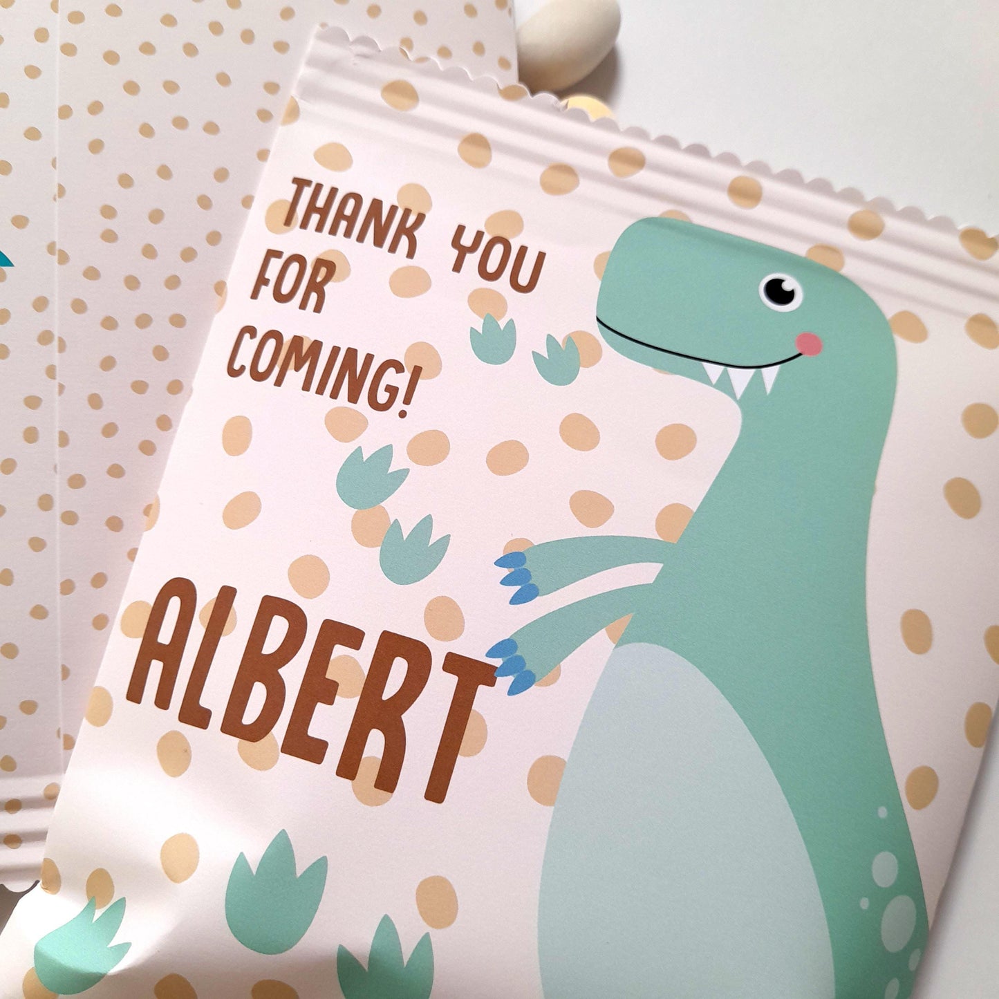 Personalised Dinosaur Party Bags – Custom Birthday Favours (Pack of 10)