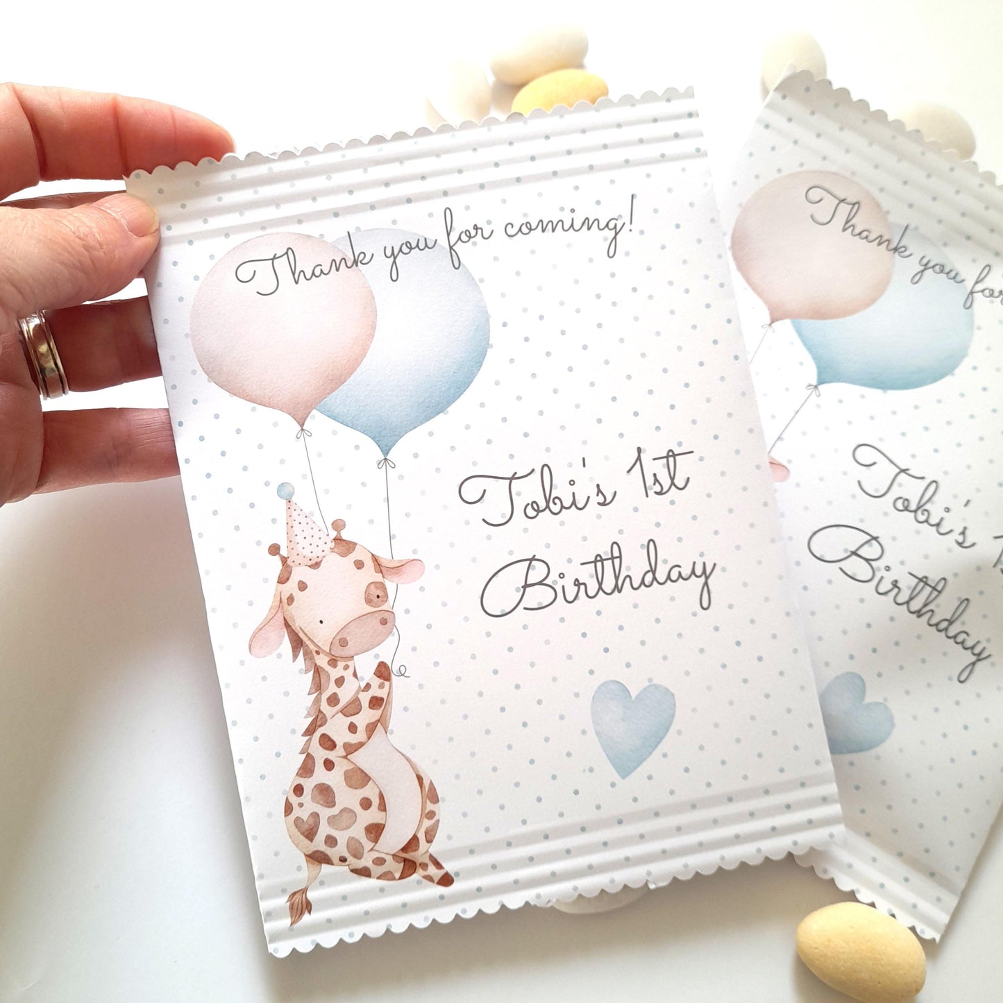 Custom Giraffe Birthday Party Bags for Boys – Pack of 10