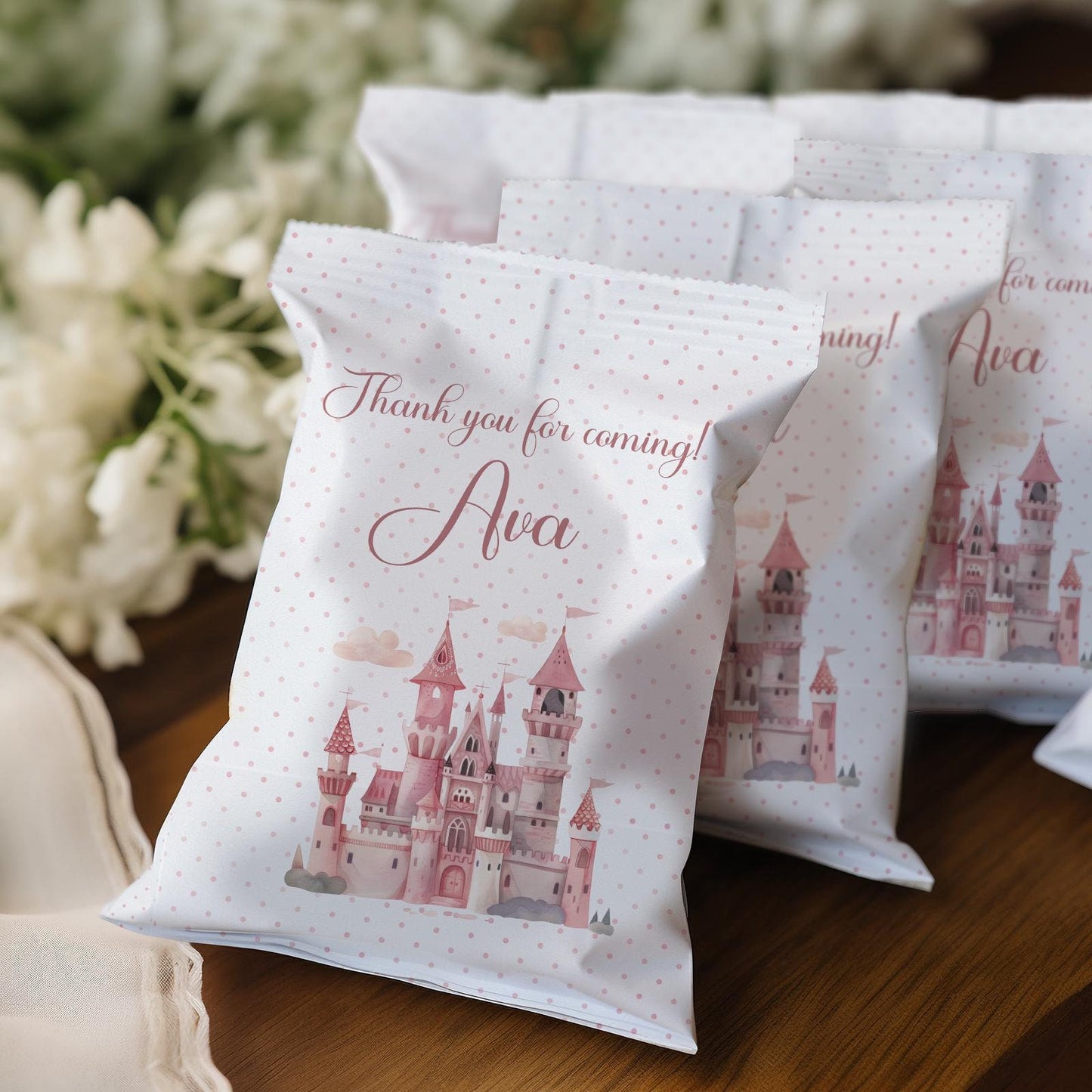 Princess Castle Party Bags – Personalised Birthday Favours (Set of 10)
