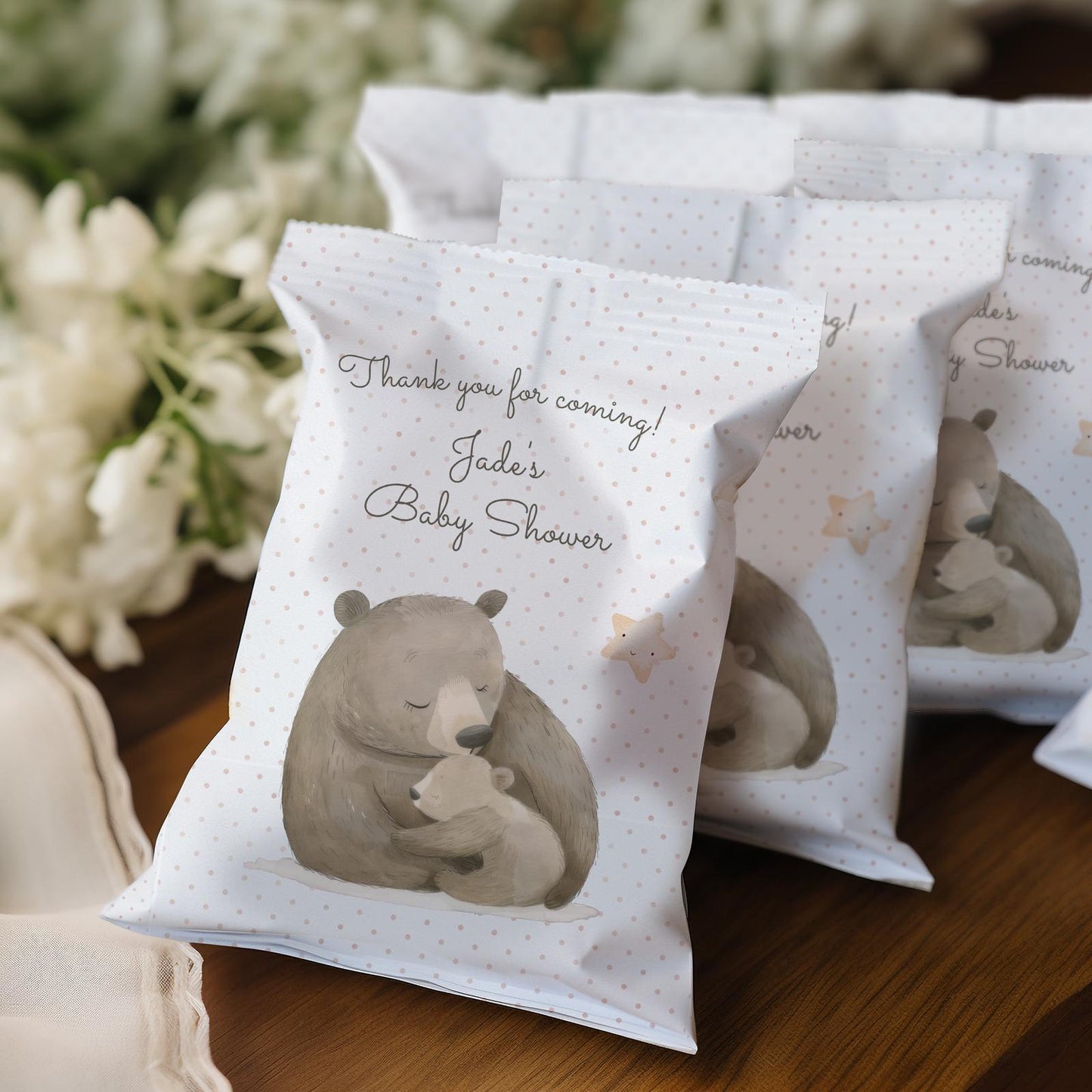 Mama Bear Baby Shower Party Bags – Personalised (Set of 10)