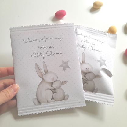 Bunny Baby Shower Party Favor Bags – Personalised (Set of 10)