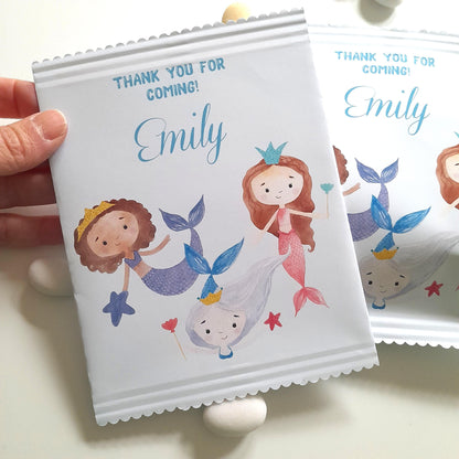 Personalised Mermaid Party Bags – Custom Birthday Treat Bags (Pack of 10)
