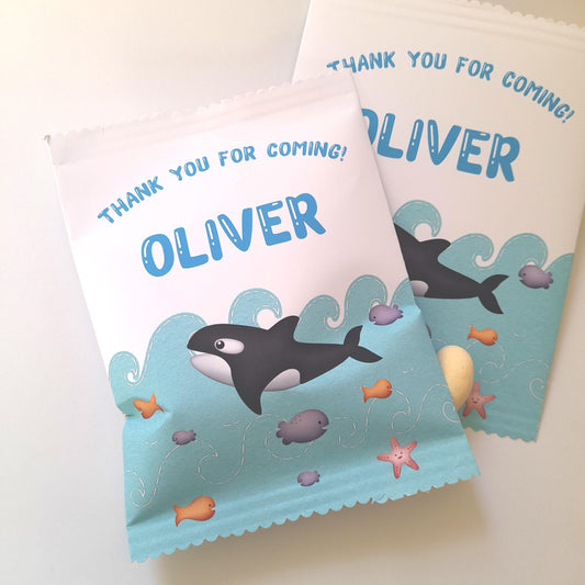  personalised party bags for ocean-themed events like birthdays and baby showers.