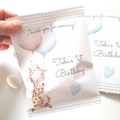 Custom Giraffe Birthday Party Bags for Boys – Pack of 10