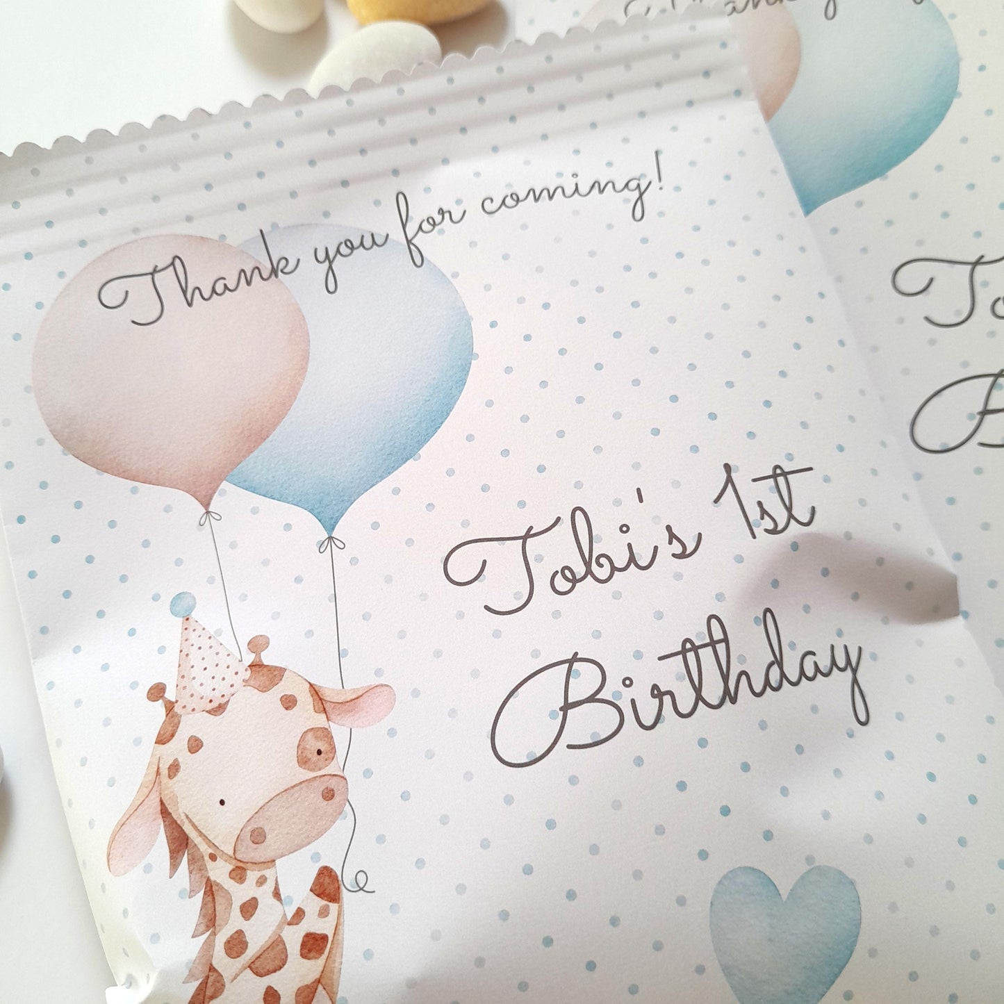 Custom Giraffe Birthday Party Bags for Boys – Pack of 10