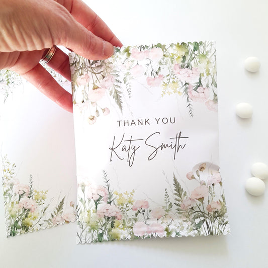 Spring Meadow Personalised Thank You Treat Bags (Set of 10)