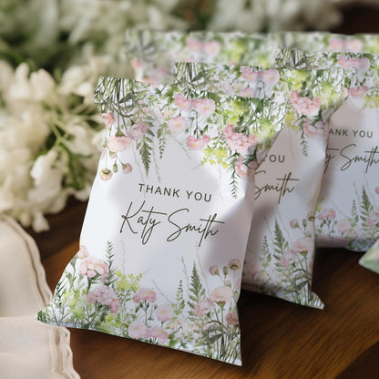 Spring Meadow Personalised Thank You Treat Bags (Set of 10)