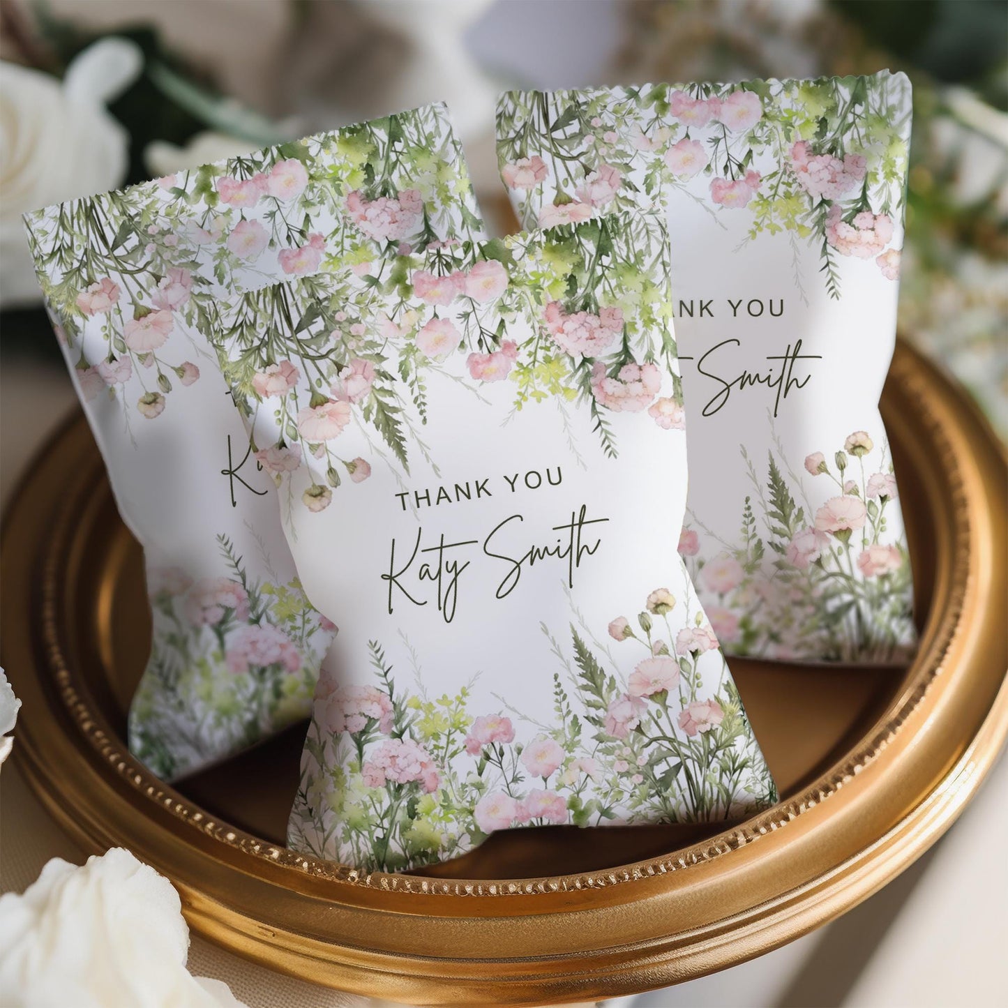 Spring Meadow Personalised Thank You Treat Bags (Set of 10)