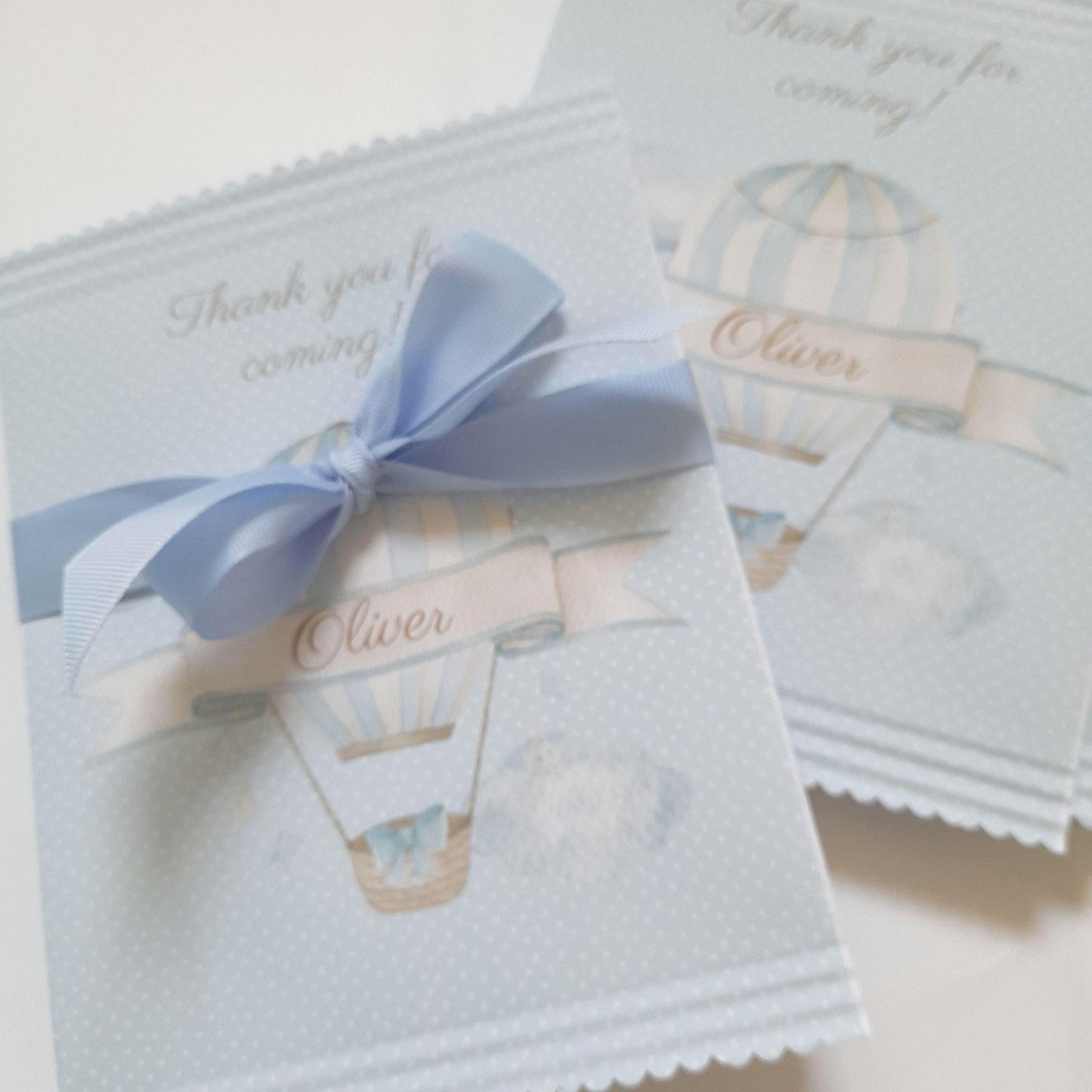 Blue Hot Air Balloon Party Favour Bags – Personalised Baby Shower (Pack of 10)