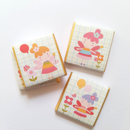 Flower Fairy Chocolate Favours – Personalised Birthday Party Treats (Pack of 25)