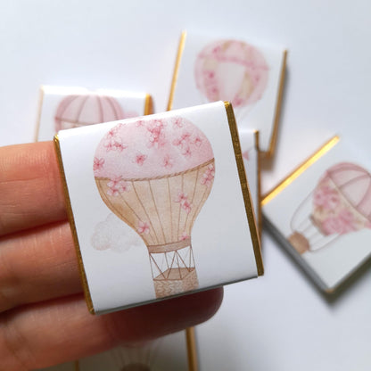 Blush Hot Air Balloon Baby Shower Chocolate Favours (25 Pack