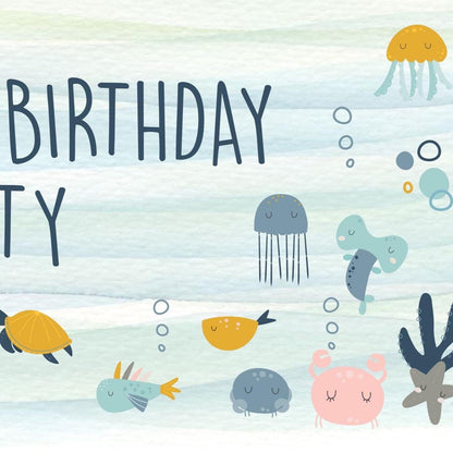 Cute Ocean Life Personalised Birthday Banner – Under‑the‑Sea Theme