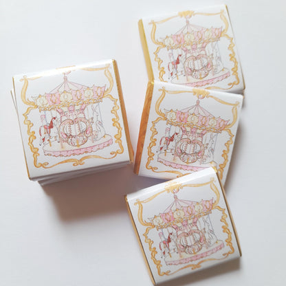Carousel Chocolate Favours – Personalised Pack of 25