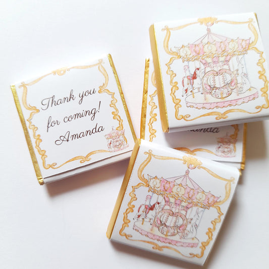 Carousel Chocolate Favours – Personalised Pack of 25