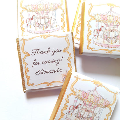 Carousel Chocolate Favours – Personalised Pack of 25