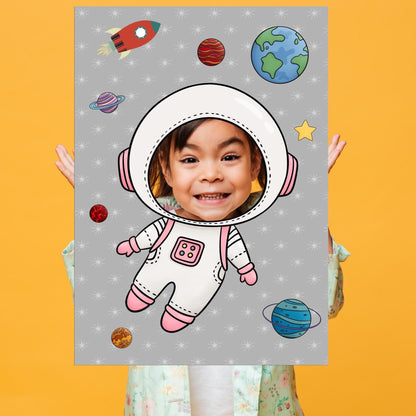 Astronaut Photo Booth Prop – Space Explorer Face Cut-Out (5 mm Foam)