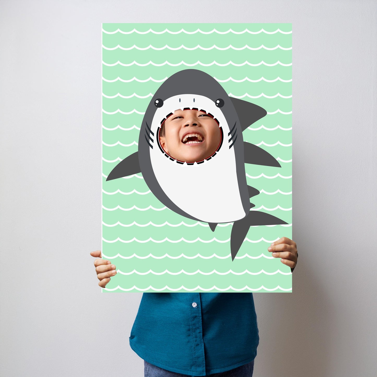 Shark Photo Booth Prop – Under-the-Sea Face Cut-Out (5 mm Foam)