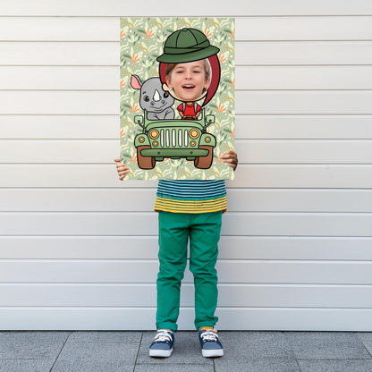 Rhino Safari Photo Booth Prop – Jungle Party Face Cut-Out (5 mm Foam)