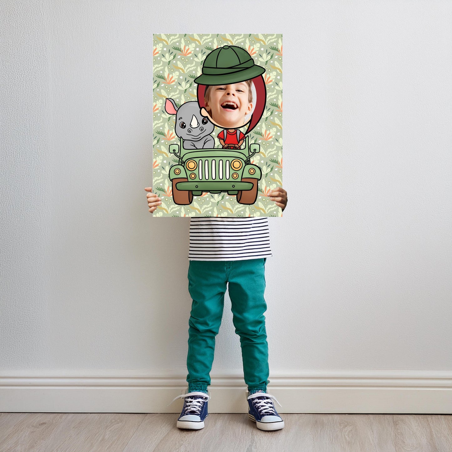 Rhino Safari Photo Booth Prop – Jungle Party Face Cut-Out (5 mm Foam)