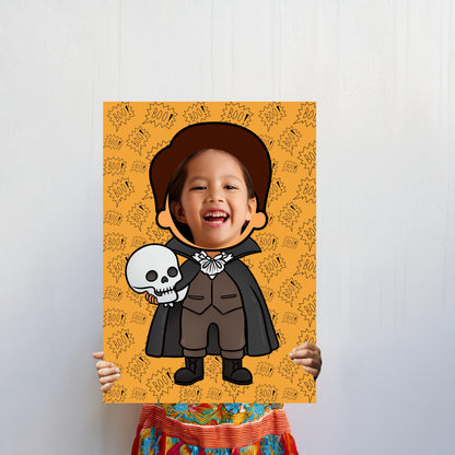 Spooky Boy Photo Booth Prop – Halloween Face Cut-Out (5 mm Foam)