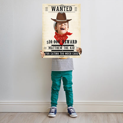 Personalised Wanted Poster Photo Booth Prop – Western Cowboy Face Cut-Out (5 mm Foam)