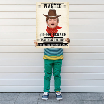 Personalised Wanted Poster Photo Booth Prop – Western Cowboy Face Cut-Out (5 mm Foam)