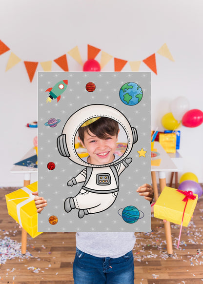 Astronaut Photo Booth Prop – Space Explorer Face Cut-Out (5 mm Foam)